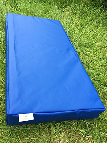 ABM SOFTPLAY Soft Play - Alfombrilla de aterrizaje para gimnasia (610 g/m², PVC/espuma de alta densidad, 100 x 50 x 10 cm), color azul