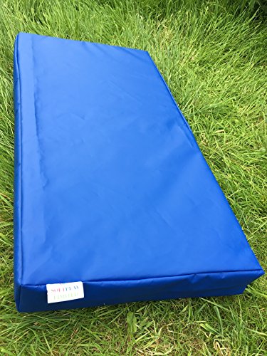 ABM SOFTPLAY Soft Play - Alfombrilla de aterrizaje para gimnasia (610 g/m², PVC/espuma de alta densidad, 100 x 50 x 10 cm), color azul