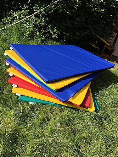 ABM SOFTPLAY Soft Play - Esterilla de gimnasia (610 g/m², PVC/espuma de alta densidad, color azul, verde, rosa, rojo, amarillo, 120 x 90 x 5 cm)
