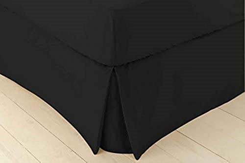 ABO Plain Dyed Polycotton Platform Base Valence Box Plisado, Colores Atractivos (Doble, Negro), Azul, Individual ABO Plain Dyed Polycotton Platform Base Valence Box Plisado, Colores Atractivos (Doble, Negro), Azul, Individual