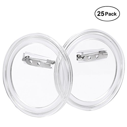 Aboat - 25 juegos de broches con aguja para diseñar una insignia, plástico transparente, con pin para manualidades y manualidades infantiles Aboat - 25 juegos de broches con aguja para diseñar una insignia, plástico transparente, con pin para manualidades y manualidades infantiles