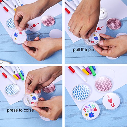 Aboat - 25 juegos de broches con aguja para diseñar una insignia, plástico transparente, con pin para manualidades y manualidades infantiles