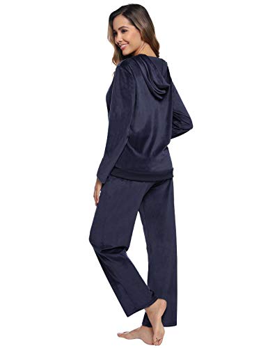 Abollria Conjunto de Chándal para Mujer Sudadera Larga Cremallera con Capucha y Pantalón de Chándal de Terciopelo de 2 Piezas Abollria Conjunto de Chándal para Mujer Sudadera Larga Cremallera con Capucha y Pantalón de Chándal de Terciopelo de 2 Piezas