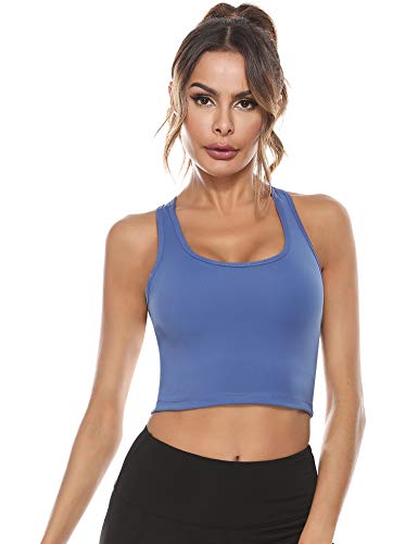 Abollria Sujetador Deportivo de Sujeción Fuerte para Mujer Sujetador Deportivo de Compresión Camiseta sin Mangas Push Up Running Bustier Correas Cruzadas en la Espalda para Correr, Fitness, HIIT