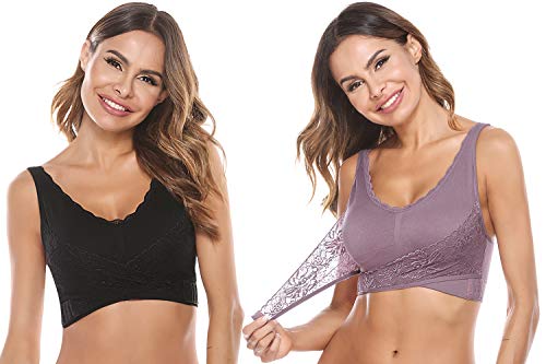 Abollria Sujetador Deportivo para Mujer Sujetadores Deportivos Mujer Bralette sin Costuras Cmodo Bra sin Costuras con Hebilla Frontal con Yoga Corriendo Bailando