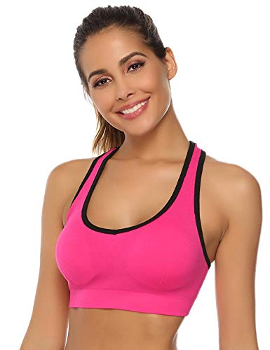 Abollria Sujetador Deportivo para Mujeres, cómodos Suave y Almohadillas Extraíbles,Bra Deporte sin Costuras para Yoga/Fitness/Run/Ejercicio