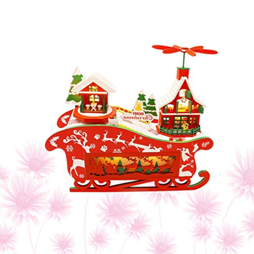 ABOOFAN Trineo de Navidad de Madera Casa Led Adorno Casero DIY Centro de Mesa de Navidad Navidad Batería ABOOFAN Trineo de Navidad de Madera Casa Led Adorno Casero DIY Centro de Mesa de Navidad Navidad Batería