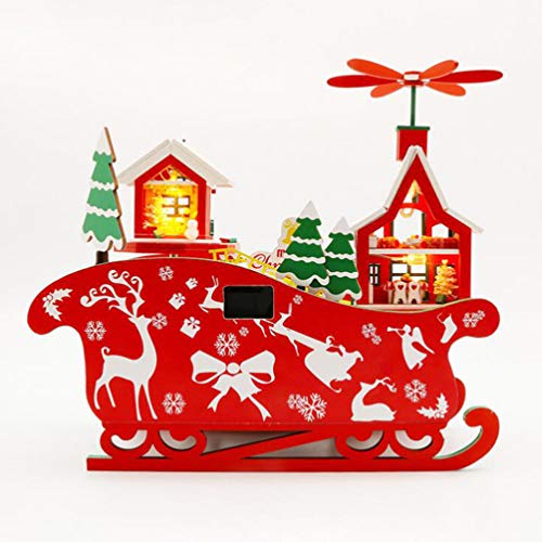 ABOOFAN Trineo de Navidad de Madera Casa Led Adorno Casero DIY Centro de Mesa de Navidad Navidad Batería ABOOFAN Trineo de Navidad de Madera Casa Led Adorno Casero DIY Centro de Mesa de Navidad Navidad Batería