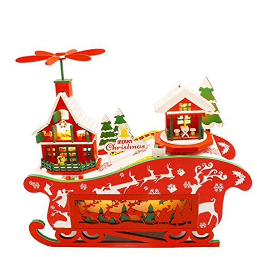 ABOOFAN Trineo de Navidad de Madera Casa Led Adorno Casero DIY Centro de Mesa de Navidad Navidad Batería ABOOFAN Trineo de Navidad de Madera Casa Led Adorno Casero DIY Centro de Mesa de Navidad Navidad Batería