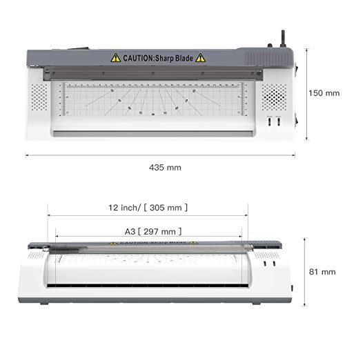ABOX Plastificadora A3 A4 A5 A7, OL381 Máquina para Plastificar con Redondeador de Esquina, Caliente y Frío de 250 mm/min con 2 Rodillos, ABS Botón y 16 Fundas para Oficina, Colegio y Hogar, Blanco ABOX Plastificadora A3 A4 A5 A7, OL381 Máquina para Plastificar con Redondeador de Esquina, Caliente y Frío de 250 mm/min con 2 Rodillos, ABS Botón y 16 Fundas para Oficina, Colegio y Hogar, Blanco