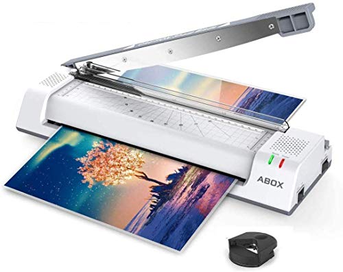 ABOX Plastificadora A3 A4 A5 A7, OL381 Máquina para Plastificar con Redondeador de Esquina, Caliente y Frío de 250 mm/min con 2 Rodillos, ABS Botón y 16 Fundas para Oficina, Colegio y Hogar, Blanco ABOX Plastificadora A3 A4 A5 A7, OL381 Máquina para Plastificar con Redondeador de Esquina, Caliente y Frío de 250 mm/min con 2 Rodillos, ABS Botón y 16 Fundas para Oficina, Colegio y Hogar, Blanco