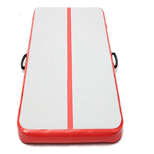 Abrahmliy Colchonetas De Ejercicio Alfombrilla De Gimnasia Inflable para Pista De Aire Colchoneta De Gimnasia (Size:S; Color:White+Red)