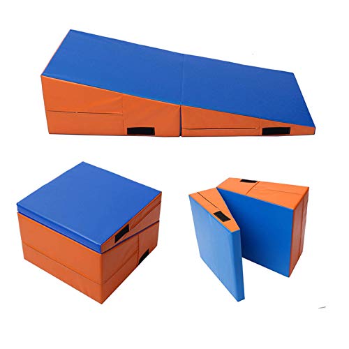 Abrahmliy Colchonetas De Ejercicio Estera De Gimnasia Plegable Yoga Ejercicio Gimnasio Pilates Pad Colchoneta De Gimnasia (Size:S; Color:Blue Orange)