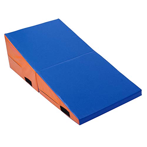Abrahmliy Colchonetas De Ejercicio Estera De Gimnasia Plegable Yoga Ejercicio Gimnasio Pilates Pad Colchoneta De Gimnasia (Size:S; Color:Blue Orange)