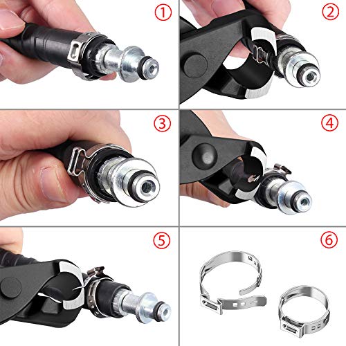 Abrazadera de Manguera Sin Escalones 130PCS 6-21mm 304 Acero Inoxidable Anillos de Abrazadera de Cincha y Abrazadera de Cincha PEX / Juego de Herramientas de Prensado de Abrazaderas de Manguera Oreja Abrazadera de Manguera Sin Escalones 130PCS 6-21mm 304 Acero Inoxidable Anillos de Abrazadera de Cincha y Abrazadera de Cincha PEX / Juego de Herramientas de Prensado de Abrazaderas de Manguera Oreja