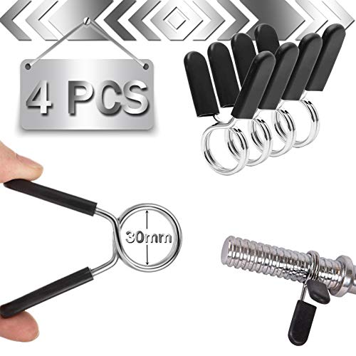 Abrazaderas de Macuernas 4 Piezas Clips de Cuello Barra de Pesas Collares de Resorte de Mancuernas Cierres de Pinzas de Resorte, para Fitness Entrenamiento Levantamiento Pesas (28mm) Abrazaderas de Macuernas 4 Piezas Clips de Cuello Barra de Pesas Collares de Resorte de Mancuernas Cierres de Pinzas de Resorte, para Fitness Entrenamiento Levantamiento Pesas (28mm)