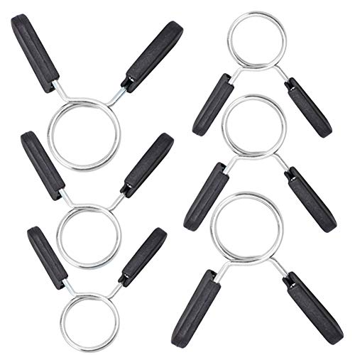 Abrazaderas para mancuerna, 6Pcs Collares de Resorte para mancuerna, Pinza de Resorte para mancuerna, Collares de Clip de Resorte para diámetro de orificio 25 mm,28 mm,30 mm para Barras de mancuerna