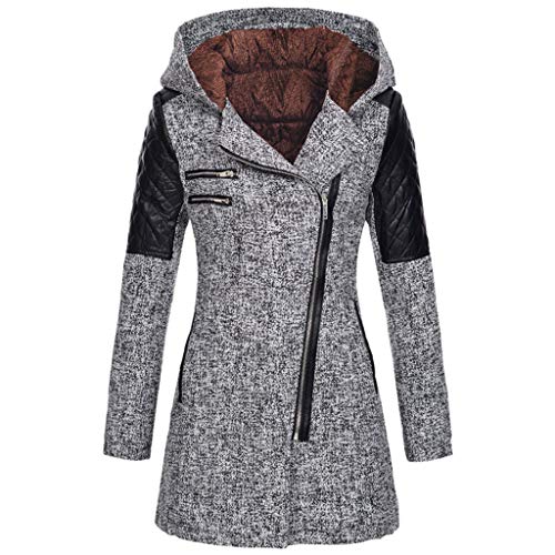 Abrigos Mujer Invierno Largos Elegantes POLP Delgado sólido Grueso Abrigo de Cuello Alto Abrigo con Cremallera Abrigo con Capucha Abrigo Manga Larga para Mujer Mezcla de Lana Gris Negro Abrigos Mujer Invierno Largos Elegantes POLP Delgado sólido Grueso Abrigo de Cuello Alto Abrigo con Cremallera Abrigo con Capucha Abrigo Manga Larga para Mujer Mezcla de Lana Gris Negro