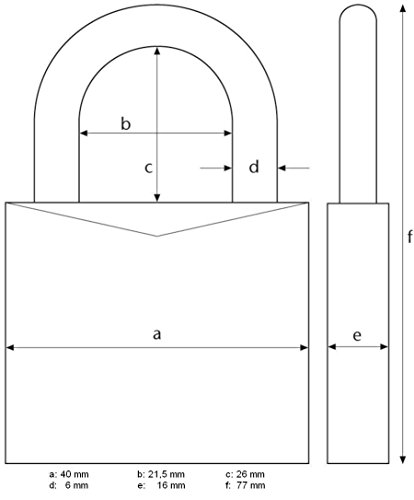 Abus 20128 165/40SB - Candado con combinación numérica (40 mm)