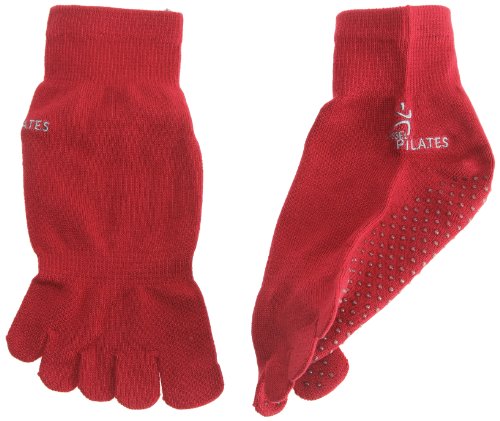 ABUS Pilates - Calcetines de pilates, tamaño L / XL - 41 / 45, color Rojo