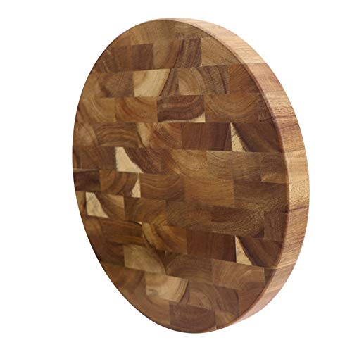 Acacia Tableros de corte de grano con extremo de madera de madera Bloque de carnicería de madera Carne de corte de madera Tablero grueso Tablero de madera redondo