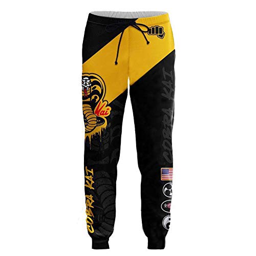 ACBANANA Karate Kid Cobra Kai Pantalones De Chándal Impresos En 3D Tether Pantalones Casuales Elásticos Altos Hombres Traje De Cosplay