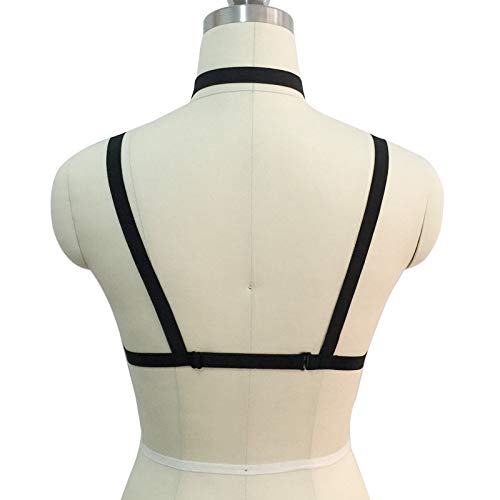 Accesorio Negro arnés Jaula gótica arnés Sujetador Ropa Interior Atractiva del arnés de Cuerpo Hecho a Mano Harajuku Pole Dance arnés Sujetador JFCUICAN