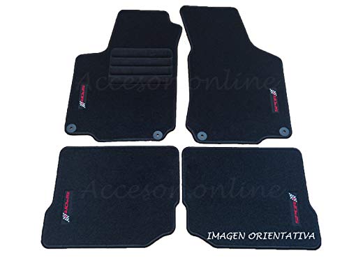 Accesorionline Alfombrillas para Seat Ibiza 2002-2008 Todos los Modelos - Juego Completo - alfombras a Medida - esterillas Anclajes Originales 6L