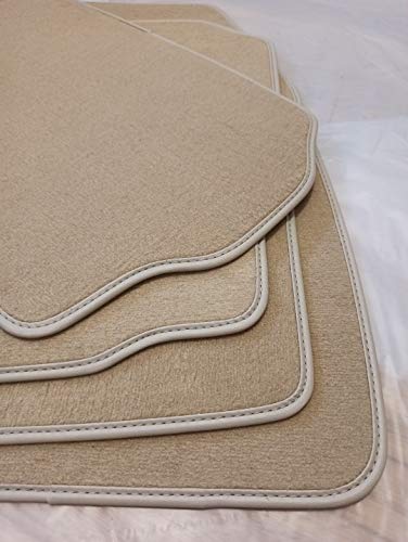 Accesorionline Alfombrillas Velour Premium para Volvo S40 V40 - Todos los Modelos - Moqueta Beige máxima Calidad - Anclajes y Medidas Originales alfombras esterillas (S40/V40 1996-2000)