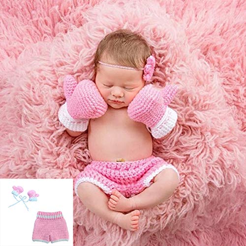 Accesorios de Fotografía para Recién Nacidos Guantes de Boxeo de Punto Pantalones Traje Accesorios para Fotos de Ganchillo para Bebés Ropa Regalo de Baby Shower para 0-4 Meses Accesorios de Fotografía para Recién Nacidos Guantes de Boxeo de Punto Pantalones Traje Accesorios para Fotos de Ganchillo para Bebés Ropa Regalo de Baby Shower para 0-4 Meses