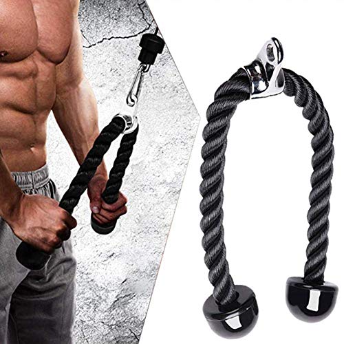 Accesorios de Polea de Gimnasio, Barra de Entrenamiento para Bíceps y Tríceps, Cuerda de Tríceps, Mango de Resistencia para Ejercicios, Mosquetón de Gancho, Equipo de Entrenamiento de Fuerza