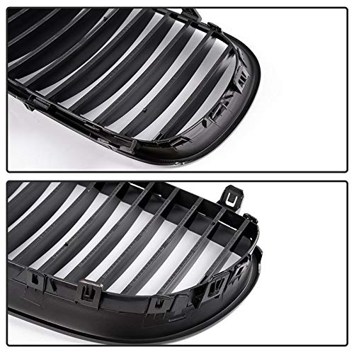 Accesorios de Rejilla de Coche E60 Grill Front Kidney Sport Grilles Hood Grill ， para B MW E60 E61 5 Series M5 525I 525Xi 528I 528Xi 530I 530Xi 2003~2009 (Brillo Bla