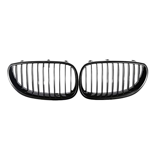 Accesorios de Rejilla de Coche E60 Grill Front Kidney Sport Grilles Hood Grill ， para B MW E60 E61 5 Series M5 525I 525Xi 528I 528Xi 530I 530Xi 2003~2009 (Brillo Bla