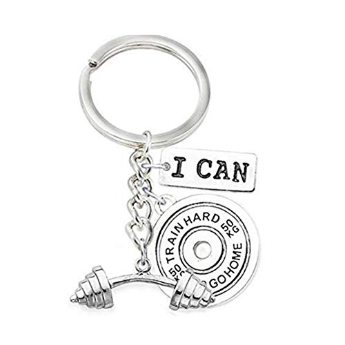 Accesorios hechos a mano I CAN llavero, tabla de pesas con mancuernas de mancuernas, llavero para pérdida de peso, regalos para culturismo. Accesorios hechos a mano I CAN llavero, tabla de pesas con mancuernas de mancuernas, llavero para pérdida de peso, regalos para culturismo.