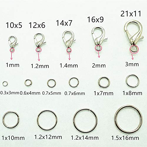 Accessorie Lote de 300 anillos de salto abiertos para collares, pulseras, joyas, 100 unidades, 16 mm, color negro Accessorie Lote de 300 anillos de salto abiertos para collares, pulseras, joyas, 100 unidades, 16 mm, color negro