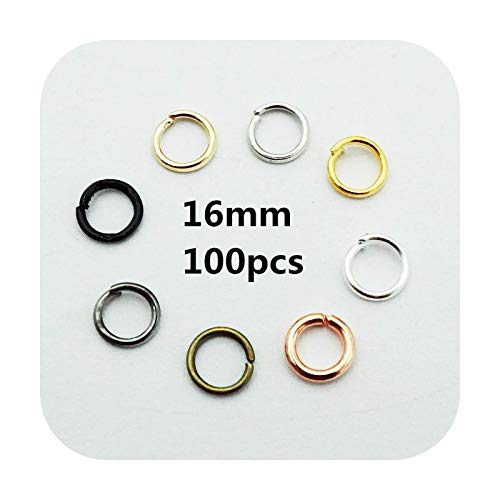 Accessorie Lote de 300 anillos de salto abiertos para collares, pulseras, joyas, 100 unidades, 16 mm, color negro Accessorie Lote de 300 anillos de salto abiertos para collares, pulseras, joyas, 100 unidades, 16 mm, color negro