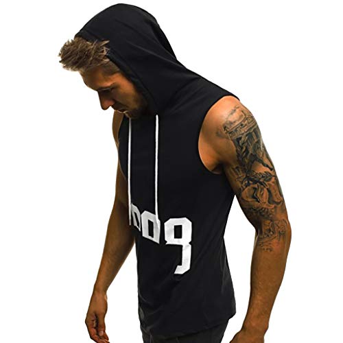acction Camiseta con Capucha de Tirantes Deportes para Hombre, Tops Camisa sin Mangas de Verano Fitness acction Camiseta con Capucha de Tirantes Deportes para Hombre, Tops Camisa sin Mangas de Verano Fitness