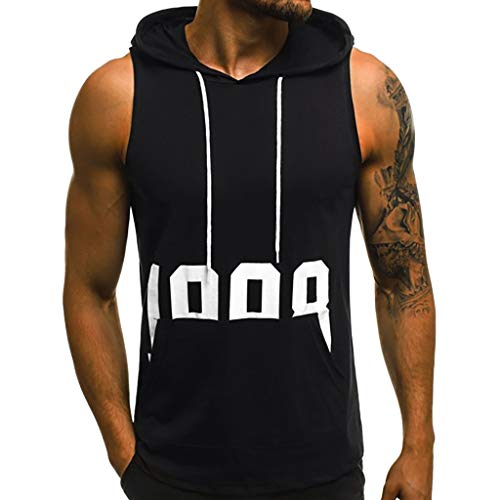acction Camiseta con Capucha de Tirantes Deportes para Hombre, Tops Camisa sin Mangas de Verano Fitness