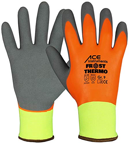 ACE Frost Thermo Guantes de Protección Térmica contra el Frío - Guantes de Invierno - Multiusos - Impermeable - Revestimiento de Látex - 8/M