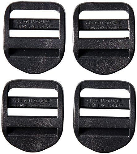 AceCamp 7051 Duraflex - Candado de Escalera (4 Unidades, 25 mm), Color Negro