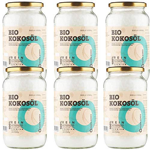 Aceite de Coco CocoNativo Orgánico Virgen Extra Ecologico 6x1000 ml (6 Liter), Extracción En Frío, Fuente De Energía Natural Para Deportistas, Suplemento Alimenticio, Para Cocinar, Para El Pelo Aceite de Coco CocoNativo Orgánico Virgen Extra Ecologico 6x1000 ml (6 Liter), Extracción En Frío, Fuente De Energía Natural Para Deportistas, Suplemento Alimenticio, Para Cocinar, Para El Pelo