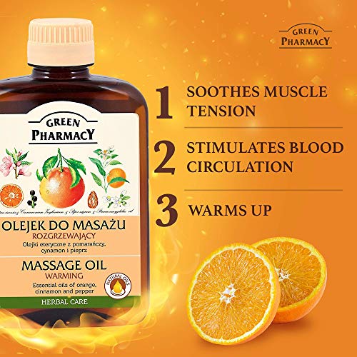 Aceite de masaje caliente (Canela, Pimienta negra y naranja) con base de aceite de almendras 200 ml. Sin parabenos ni colorantes Aceite de masaje caliente (Canela, Pimienta negra y naranja) con base de aceite de almendras 200 ml. Sin parabenos ni colorantes