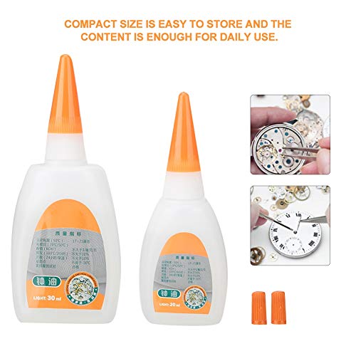 Aceite de Reloj, Aceite de Reloj Herramienta de ReparacióN de Reloj Lubricante de Mantenimiento Aceite, Limpieza de Mantenimiento ReparacióN Reloj Lubricante de Herramienta de Reloj 20ml + 30ml Aceite de Reloj, Aceite de Reloj Herramienta de ReparacióN de Reloj Lubricante de Mantenimiento Aceite, Limpieza de Mantenimiento ReparacióN Reloj Lubricante de Herramienta de Reloj 20ml + 30ml