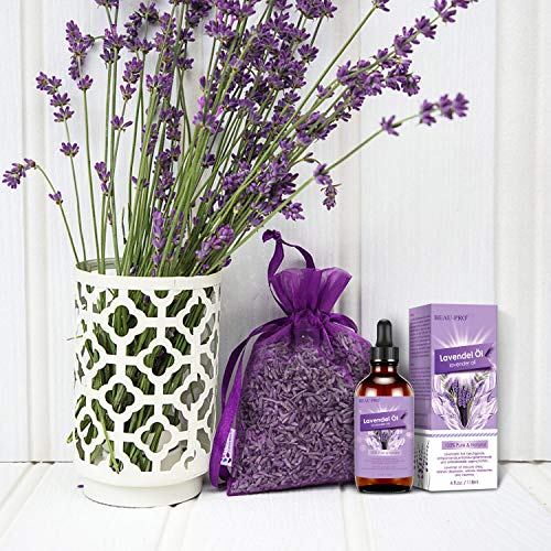 Aceite esencial de lavanda 118 ml, BEAU-PRO 100% puro y natural aceites esenciales, aceite de masaje y aceite aromático para aromaterapia, masaje, ayuda para dormir Aceite esencial de lavanda 118 ml, BEAU-PRO 100% puro y natural aceites esenciales, aceite de masaje y aceite aromático para aromaterapia, masaje, ayuda para dormir