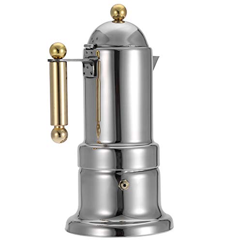 Acero Inoxidable 4 Tazas Stovetop Cafetera de Café Espresso Durable Moka Pot con Válvula de Seguridad Acero Inoxidable 4 Tazas Stovetop Cafetera de Café Espresso Durable Moka Pot con Válvula de Seguridad