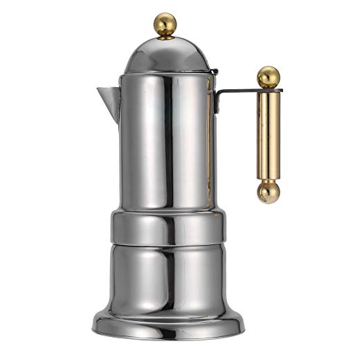 Acero Inoxidable 4 Tazas Stovetop Cafetera de Café Espresso Durable Moka Pot con Válvula de Seguridad Acero Inoxidable 4 Tazas Stovetop Cafetera de Café Espresso Durable Moka Pot con Válvula de Seguridad