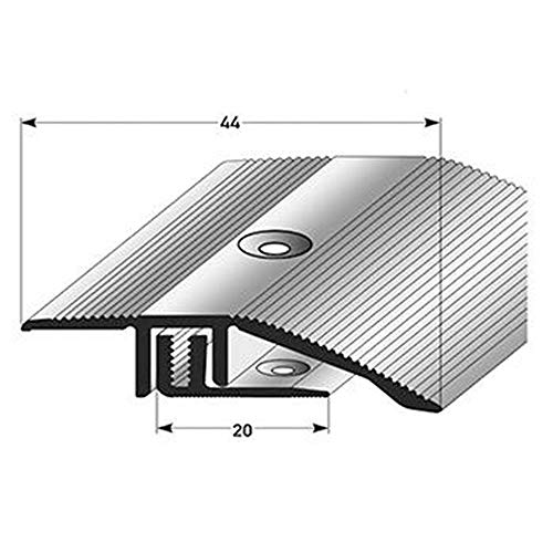 acerto 34037 Perfil de ajuste de altura de aluminio 135 cm bronce claro * 7-15 mm * Tornillos incluidos * Perfil de transición para laminado parquet y moqueta | Listón de transición perfil para suelo