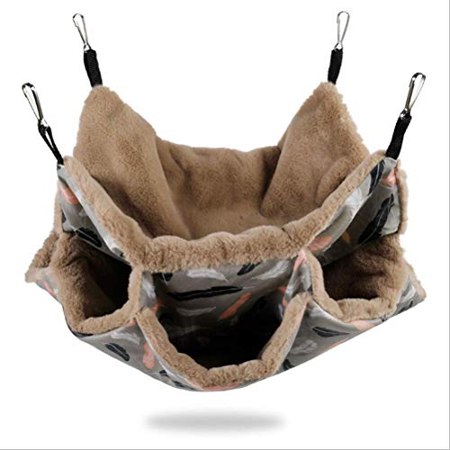 Aceshop Hamaca Pequeña para Mascotas Hamaca para Planeador de azúcar de Tres Capas, Jaula para hámster Accesorios Ropa de Cama para Chinchilla Hurones Loros Jugando para Dormir