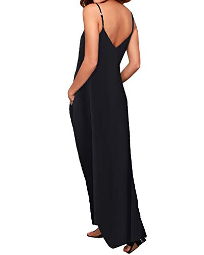 ACHIOOWA Mujer Vestido Elegante Playa Casual Dress Cuello V Sin Manga Túnica Sin Hombros Escote Punto Bolsillo Caftán Oversize Falda Larga Negro 2XL ACHIOOWA Mujer Vestido Elegante Playa Casual Dress Cuello V Sin Manga Túnica Sin Hombros Escote Punto Bolsillo Caftán Oversize Falda Larga Negro 2XL