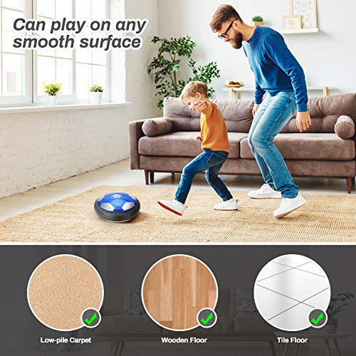 Achort Air Power Soccer Balón Fútbol Flotant Recargable Pelota Futbol con Soft Foam Bumpers y Luces LED Juguetes Aire Fútbol Juguete Balón de Fútbol para Niños Niñas Regalos Cumpleaños